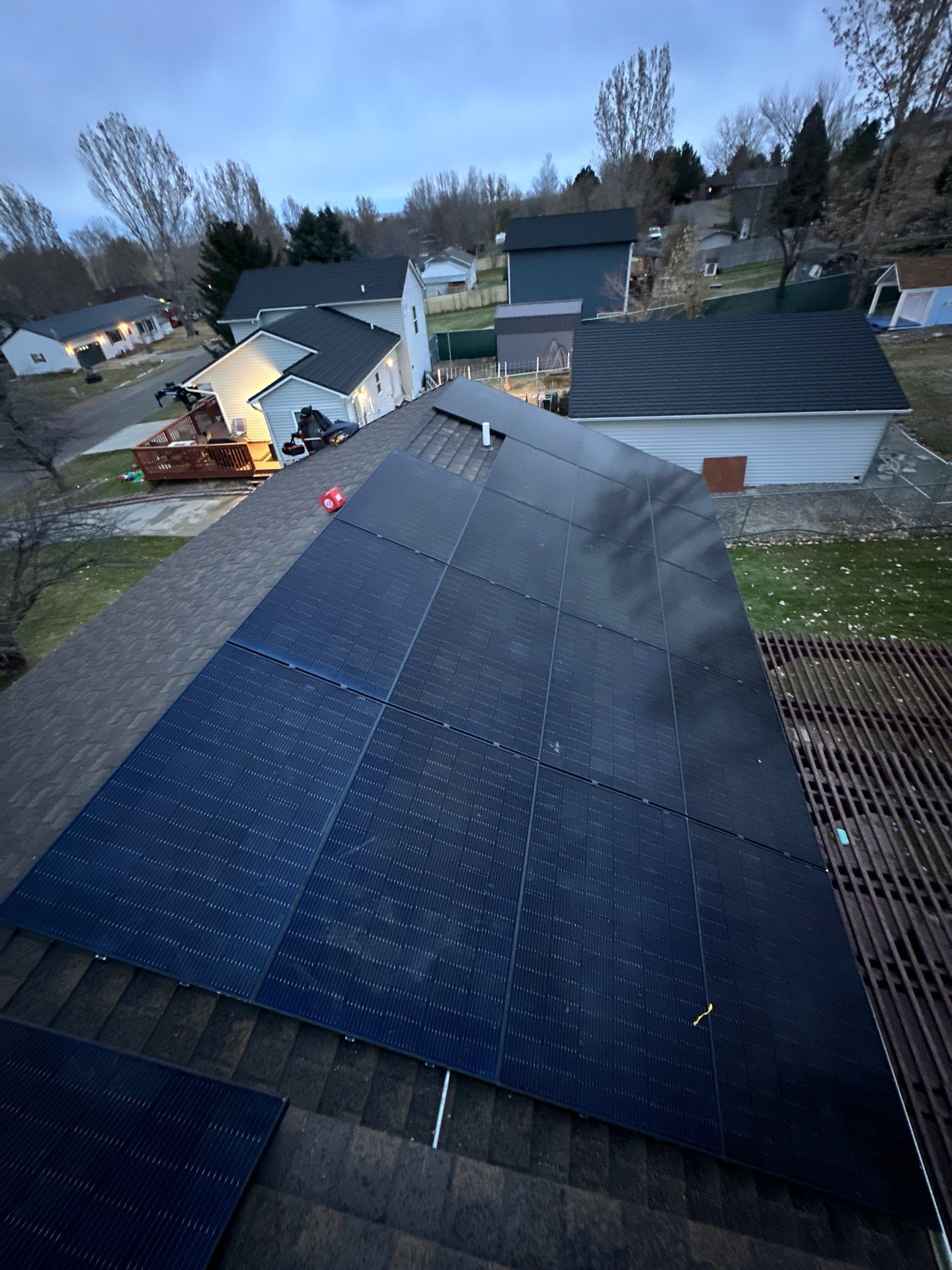 New solar energy system installed on a roof