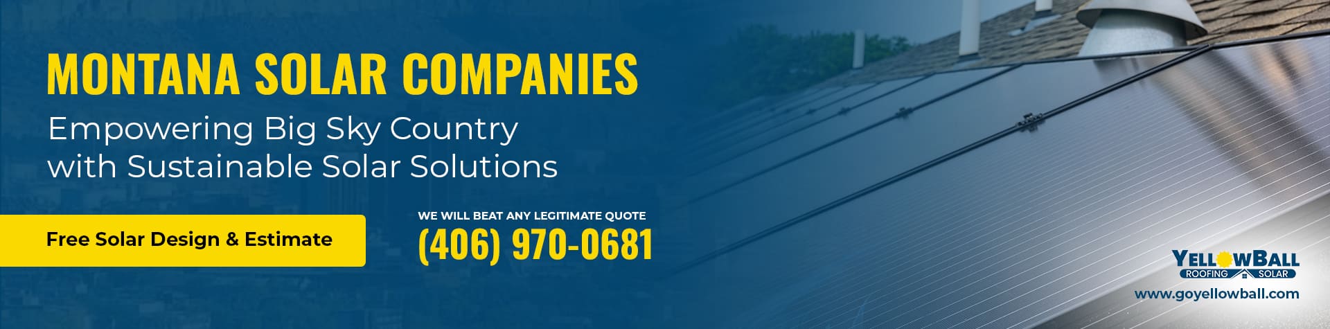 YellowBall Roofing and Solar Banner about Montana Solar Companies