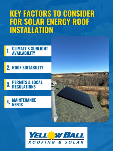 key factors to consider for solar energy roof installation