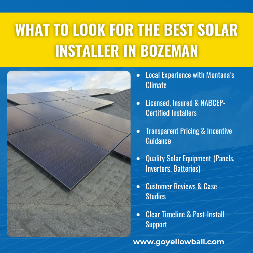 what to look for the best solar installer in bozeman